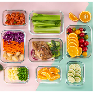 Meal Prep Glass Containers with Lids and Steam Vent