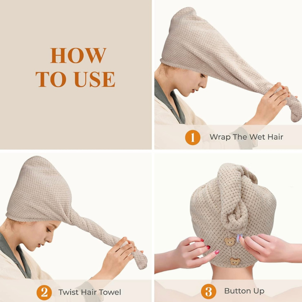 4pk. Microfiber Hair Towel