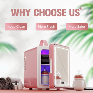 Skincare/Mini Fridge with Dimmable LED Light Mirror