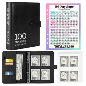 100 Envelopes Money Saving Challenge Book with Laminated Tracker