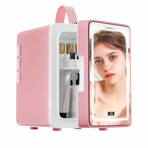 Skincare/Mini Fridge with Dimmable LED Light Mirror