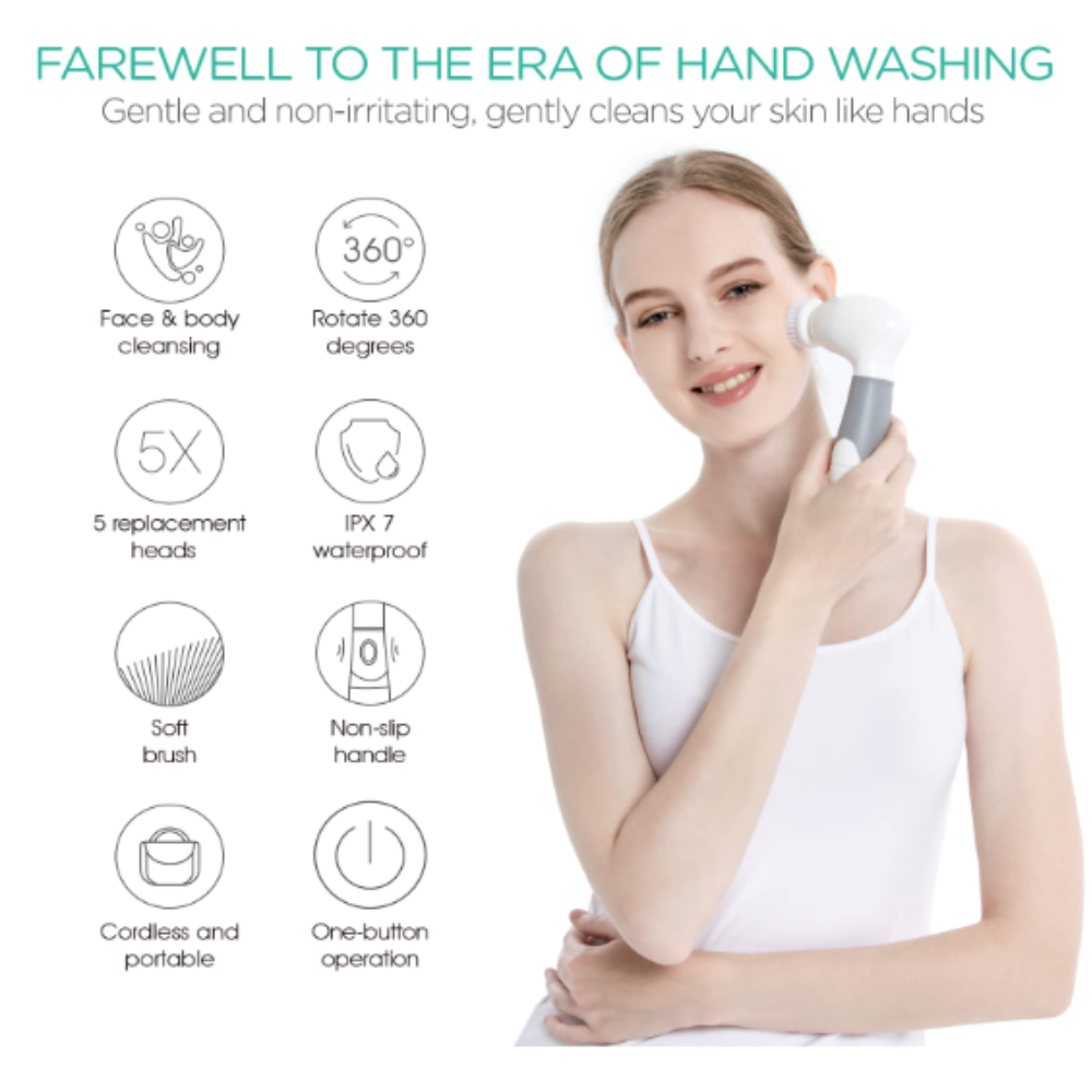 5-in-1 Facial and Body Cleansing Brush Set