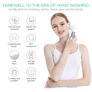 5-in-1 Facial and Body Cleansing Brush Set