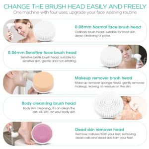 5-in-1 Facial and Body Cleansing Brush Set